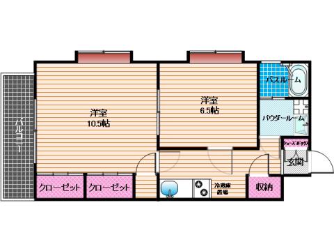 グリーンヒル赤司II(2K/2階)の間取り写真