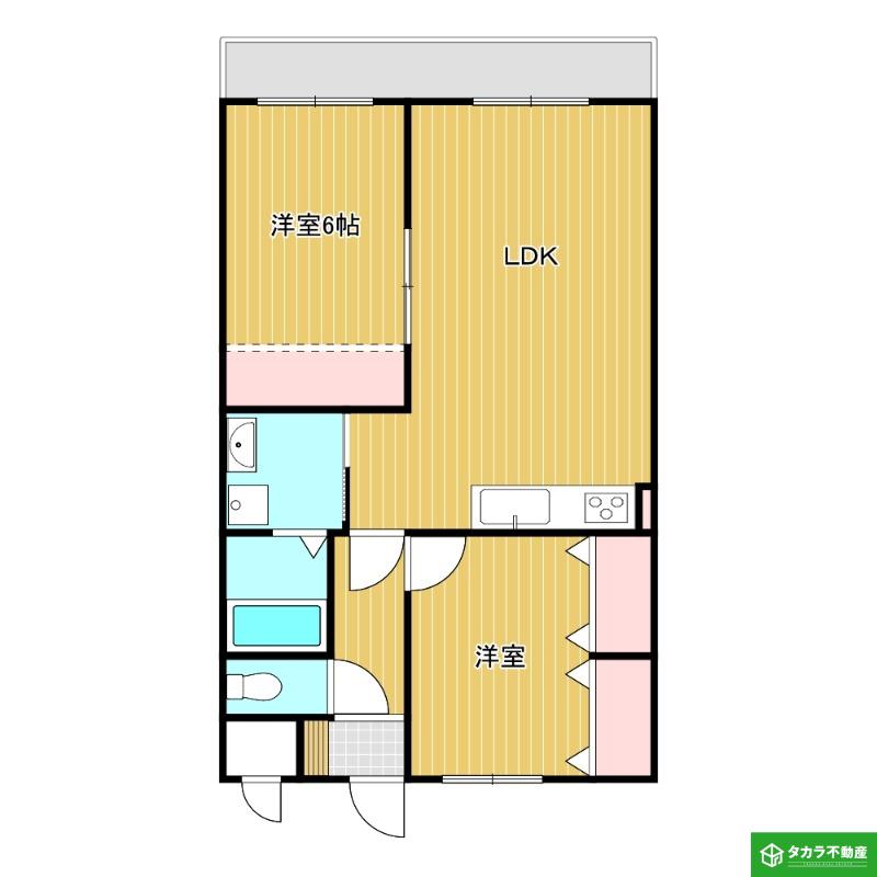 ディアコート7番館(2LDK/3階)の間取り写真