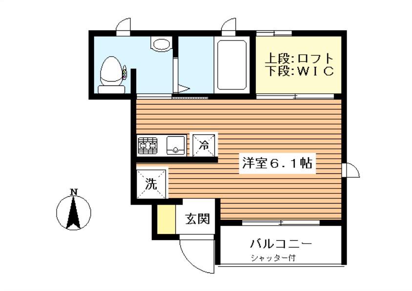 KOST G・N・P(ワンルーム/1階)の間取り写真