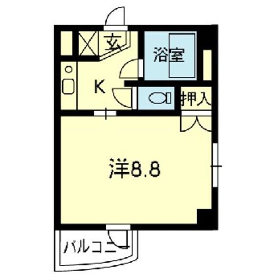KT出水(1K/4階)の間取り写真