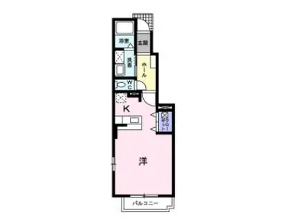 ラフレシール(ワンルーム/1階)の間取り写真