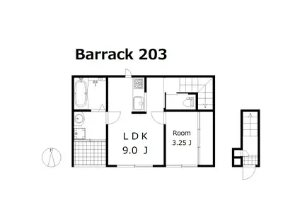 BARRACK(1LDK/2階)の間取り写真