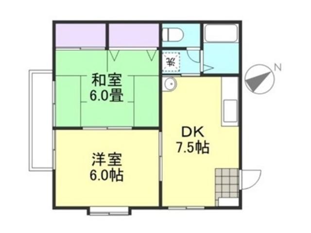 コーポマムB棟(2DK/2階)の間取り写真