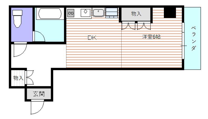 メゾン鷹匠(1DK/3階)の間取り写真