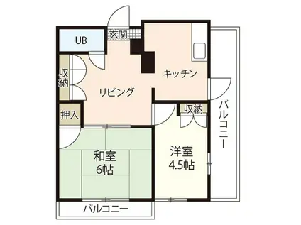 第2アソヌママンション(2DK/3階)の間取り写真