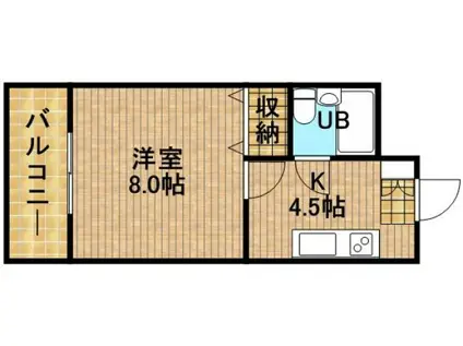 ラ・セフィーロII(1DK/3階)の間取り写真