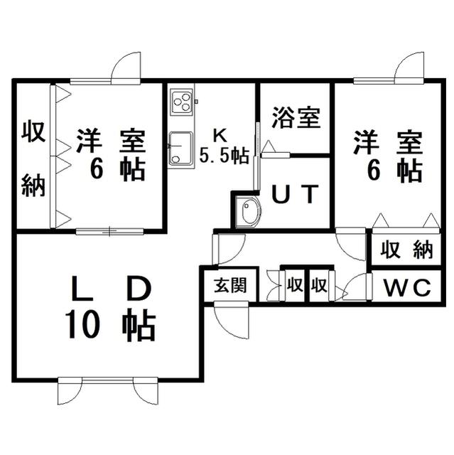 サクセスII(2LDK/2階)の間取り写真