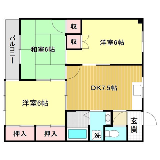 マンションベスタ(3DK/4階)の間取り写真