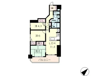 コスモ守山1番館(3LDK/3階)の間取り写真