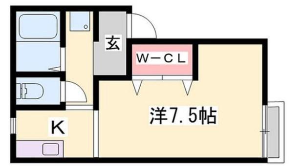 エステート八代(ワンルーム/1階)の間取り写真