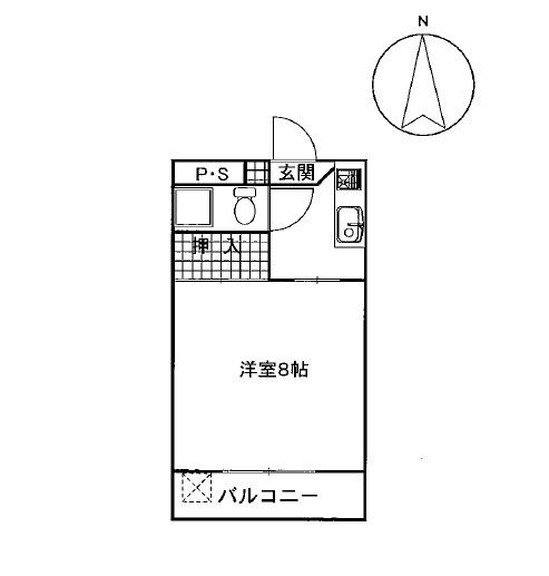 ヒルサイドマンションII(1K/1階)の間取り写真
