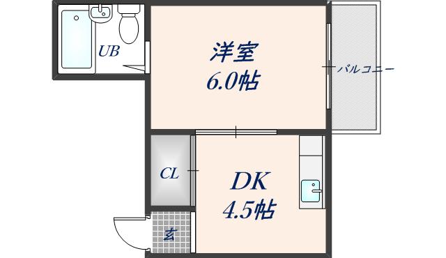 箱殿ハイツ(1DK/2階)の間取り写真