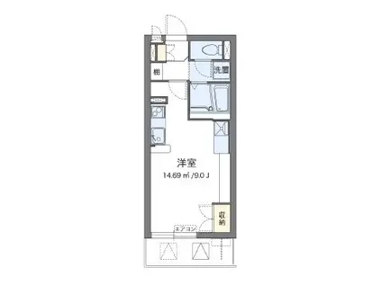 パークヒルズ妙蓮寺(ワンルーム/1階)の間取り写真