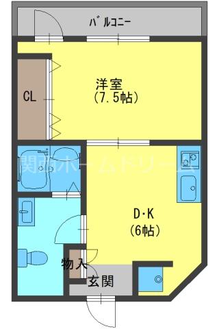 レオンズビル(1DK/8階)の間取り写真