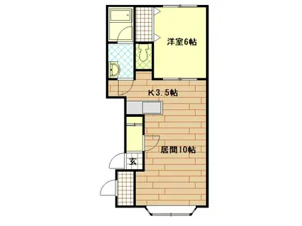 ゴリラ V(1LDK/2階)の間取り写真