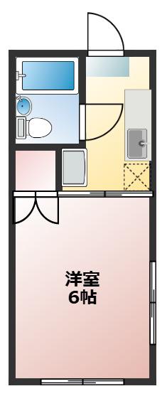 ゆには7(1K/1階)の間取り写真