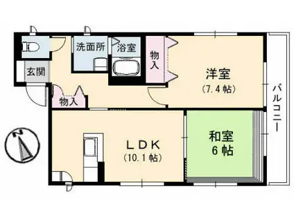 ファミールメゾン(2LDK/1階)の間取り写真