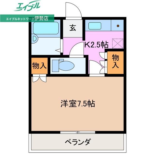 ガラシアTAMAKI(1K/2階)の間取り写真