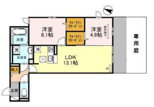 オルテンシア魚崎中町(2LDK/1階)の間取り写真