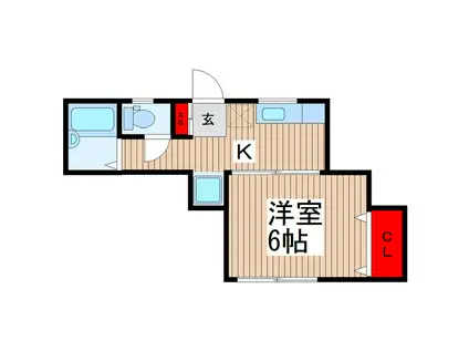 ハウスタカシマA(1K/1階)の間取り写真