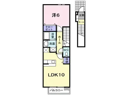 ノールカルティエシマⅢ(1LDK/2階)の間取り写真