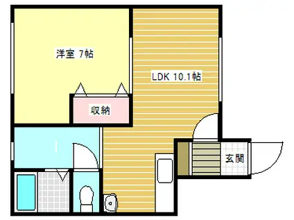 コーポイシグロII(1LDK/2階)の間取り写真