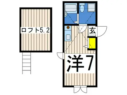 プリマシーサイド(ワンルーム/1階)の間取り写真