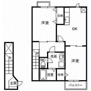ガーデンヒルズ(2DK/2階)の間取り写真