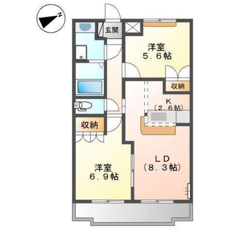 プレアデスエデン(2LDK/1階)の間取り写真