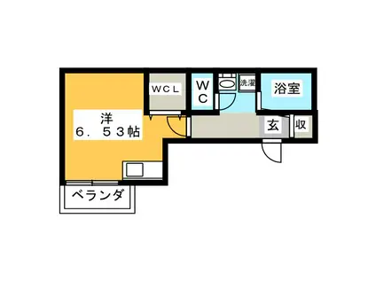 フルハウス(ワンルーム/2階)の間取り写真