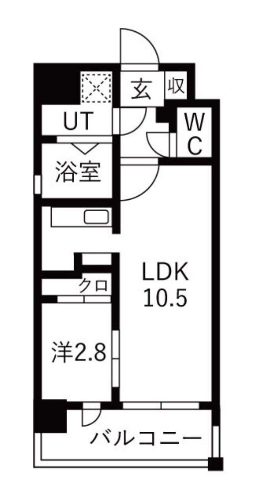 グランフェリーチェ・ナイン(1LDK/2階)の間取り写真