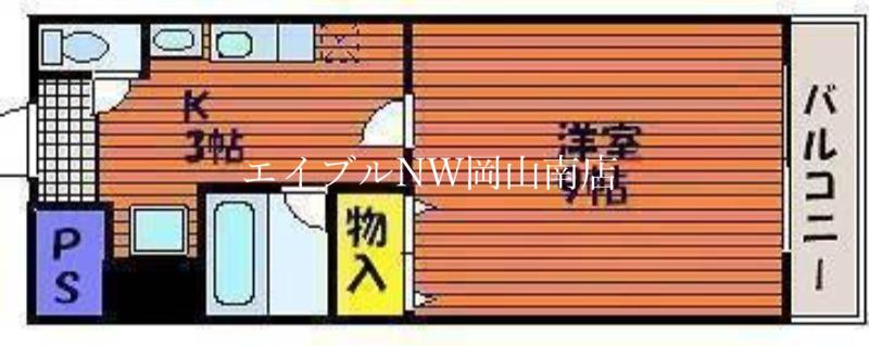 オオキタ・コーポレーションビル(1K/5階)の間取り写真