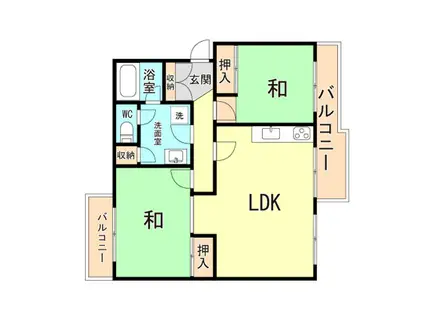 大久保東第一15号棟(2LDK/5階)の間取り写真
