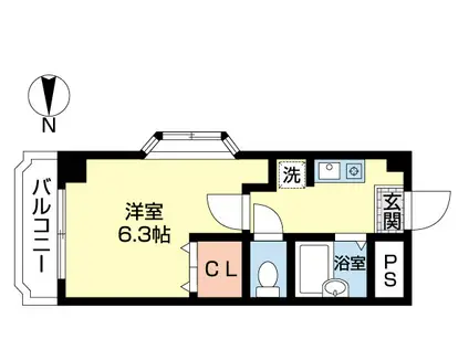 金剛エマリーコート(1K/2階)の間取り写真