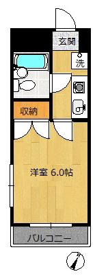 サニ―コーポ駿河台(1K/2階)の間取り写真