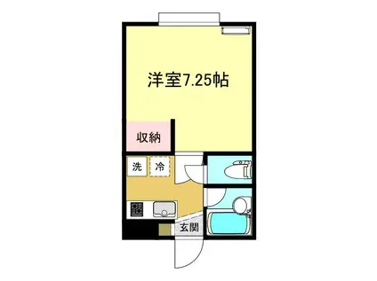 フローラハイツ(1K/2階)の間取り写真