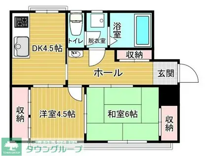 キャピタルハイツI(2DK/2階)の間取り写真