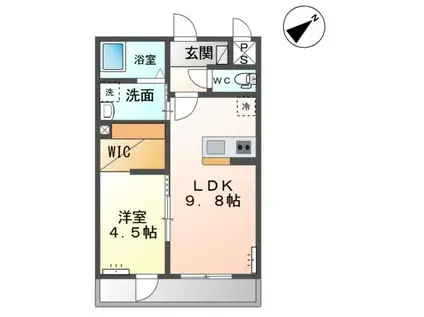 SPAZIO FELICE(1LDK/2階)の間取り写真