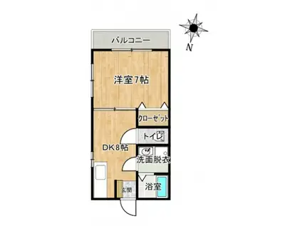 ベルメゾン大野II(1DK/3階)の間取り写真