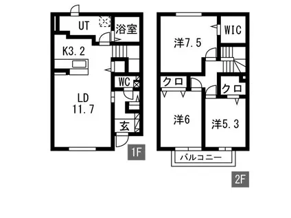 CLARIS SUMIYOSHI A(3LDK/1階)の間取り写真