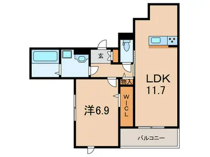ブリランテ森南町(1LDK/3階)の間取り写真