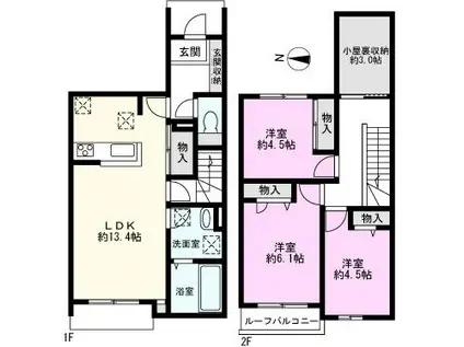 ル・ドージュ(3LDK/1階)の間取り写真