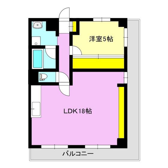 シャルマンコーポ高崎609(1LDK/6階)の間取り写真