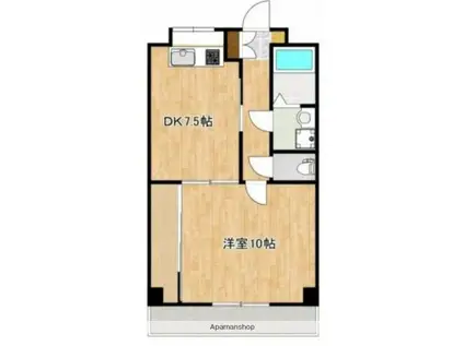 コンフォルト1(1DK/6階)の間取り写真