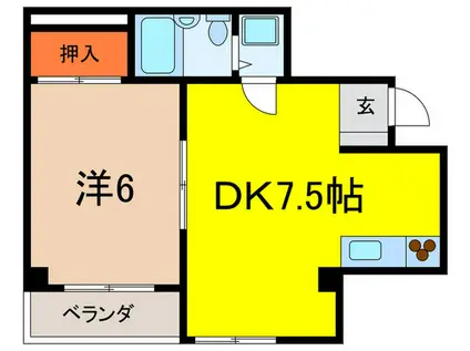 ROYAL MAISON鹿塩壱番館(1DK/3階)の間取り写真