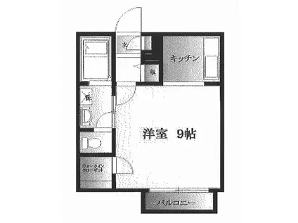 テーズパーシモン(1K/2階)の間取り写真