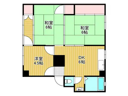三隆コーポラス(3DK/4階)の間取り写真