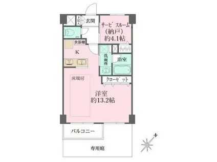 パークサイド六本木(ワンルーム/5階)の間取り写真