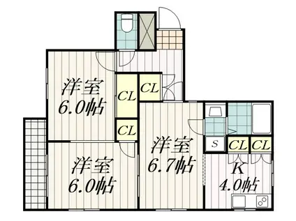 MGエクセリア千葉南(3K/5階)の間取り写真