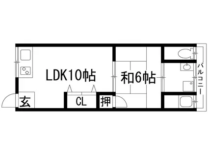 坂上文化(1LDK/2階)の間取り写真